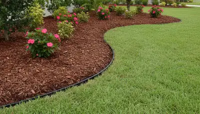 Before and after mulch bed transformation by Chop Chop Landscaping in Cape Coral, FL