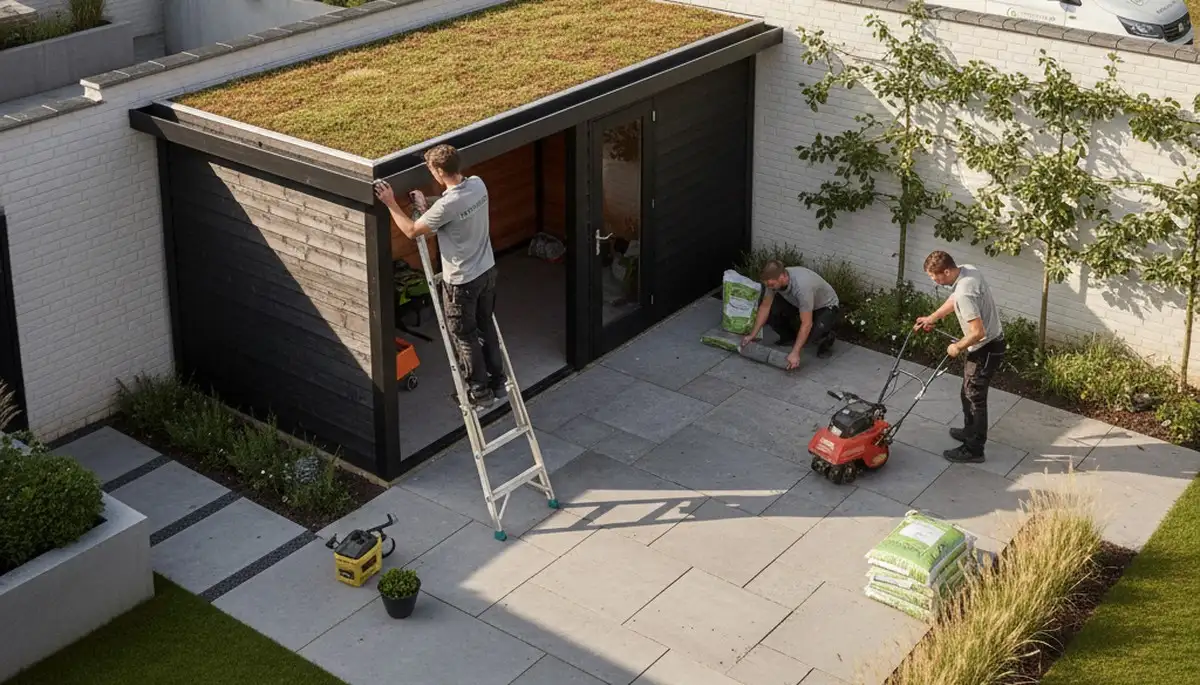 Shed installation in Cape Coral, FL by Chop Chop Landscaping for durable outdoor storage