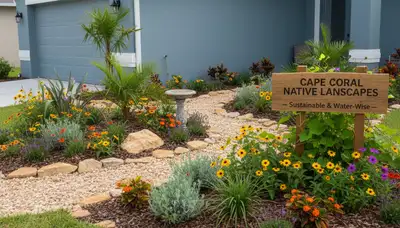 Sustainable native plant landscaping with drought-tolerant garden design in Cape Coral, FL